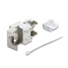 Delock Keystone Modul RJ45 Buchse zu LSA Cat.6A werkzeugfrei geschirmt Metall silber / weiß
