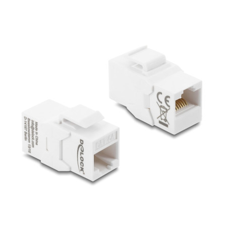 Delock Keystone Modul Kupplung RJ45 Buchse zu RJ45 Buchse Cat.6A ungeschirmt weiß