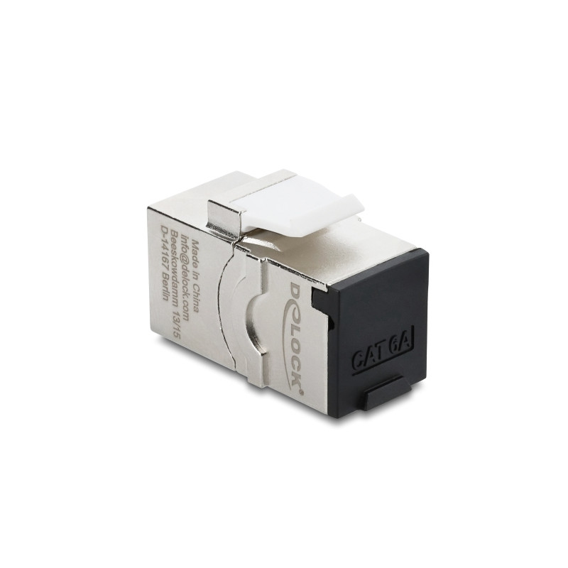 Delock Keystone Modul RJ45 Buchse zu RJ45 Buchse Cat.6A mit Staubschutzkappe