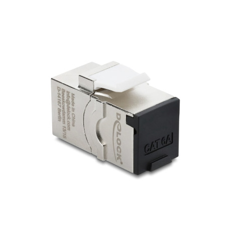 Delock Keystone Modul RJ45 Buchse zu RJ45 Buchse Cat.6A mit Staubschutzkappe