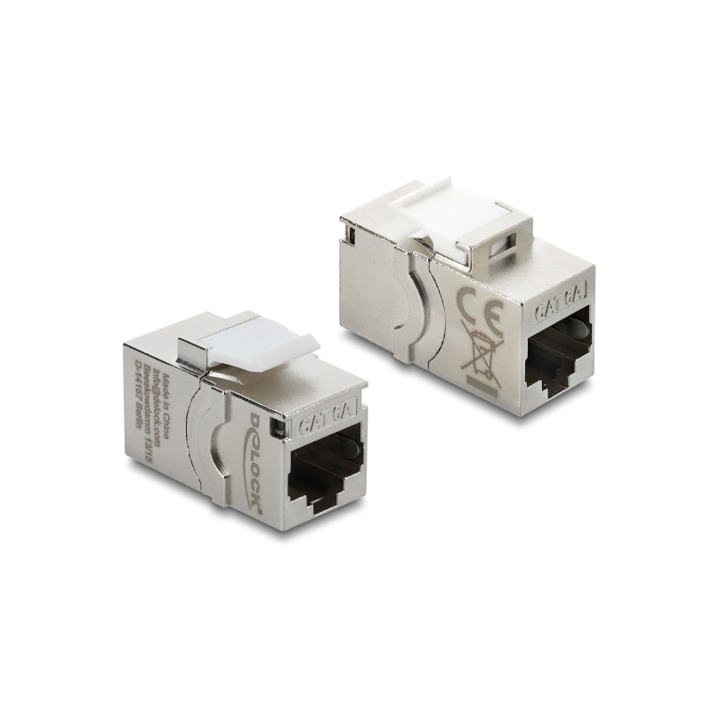 Delock Keystone Modul RJ45 Buchse zu RJ45 Buchse Cat.6A mit Staubschutzkappe