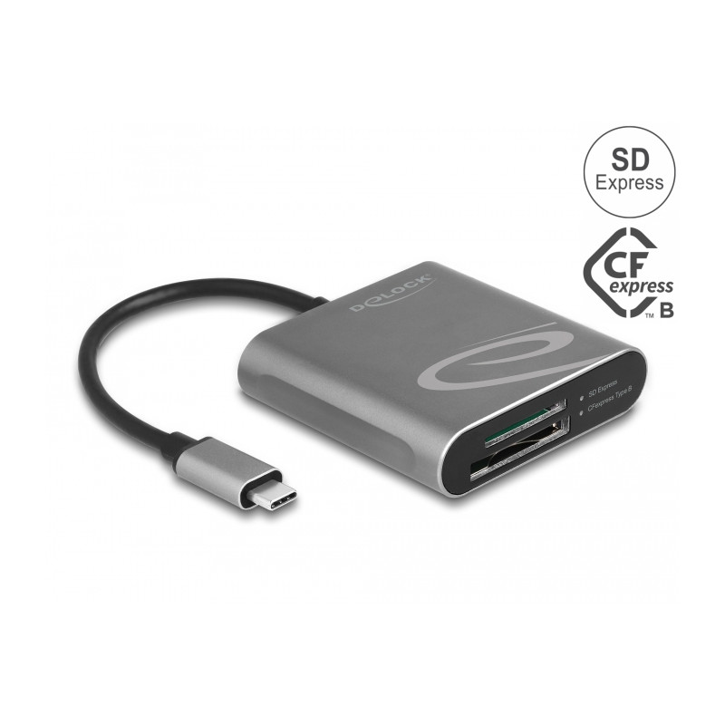Delock USB Type-C™ Card Reader für SD Express und CFexpress Speicherkarten
