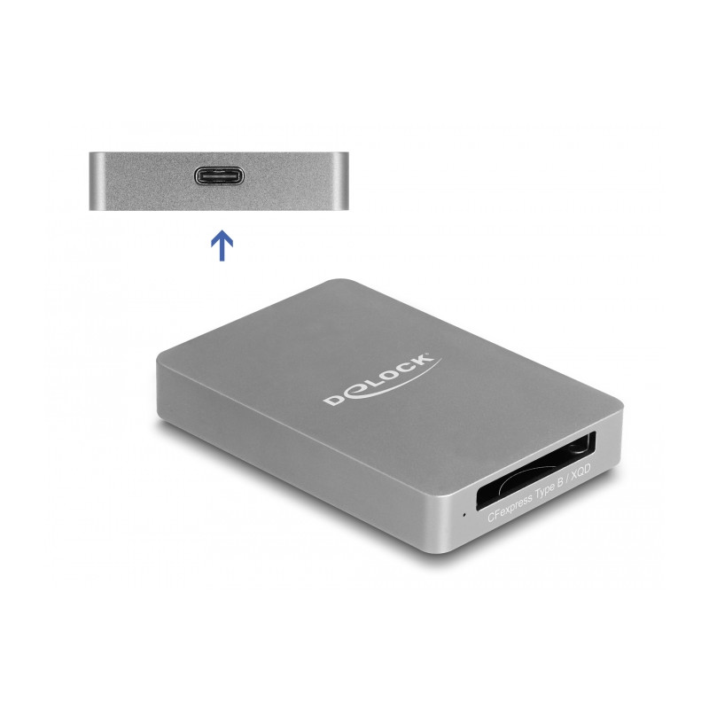 Delock USB Type-C™ Card Reader im Aluminium Gehäuse für CFexpress oder XQD Speicherkarten