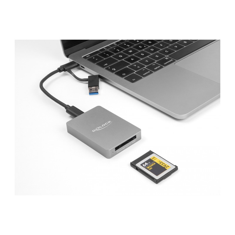 Delock USB Type-C™ Card Reader im Aluminium Gehäuse für CFexpress oder XQD Speicherkarten