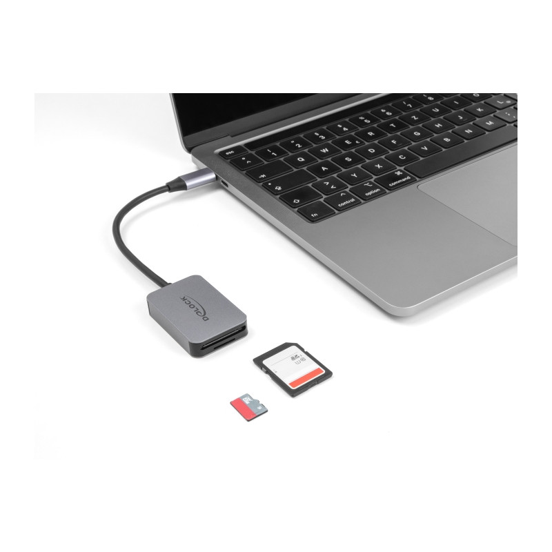 Delock USB Type-C™ Card Reader im Aluminium Gehäuse für SD oder Micro SD Speicherkarten