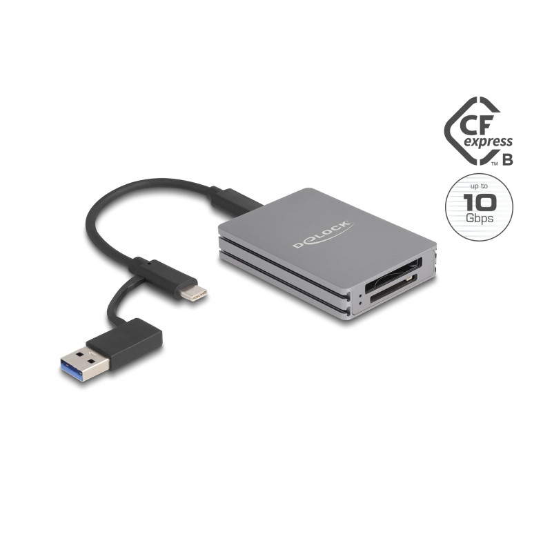 Delock USB Type-C™ Card Reader für SD und CFexpress Typ B Speicherkarten
