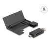 Delock Card Reader USB 5 Gbps USB Type-C™ / Typ-A für SD und Micro SD Speicherkarten mit praktischem Speicherkarten Etui - schwa