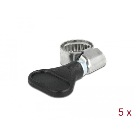 Delock Schlauchschelle Edelstahl 400 SS mit Flügelmutter 8 - 12 mm 5 Stück schwarz