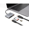 Delock USB-C™ Card Reader für SD und Micro SD Speicherkarten + USB 10 Gbps Typ-A Port und USB Type-C™ PD 2.0 85 W
