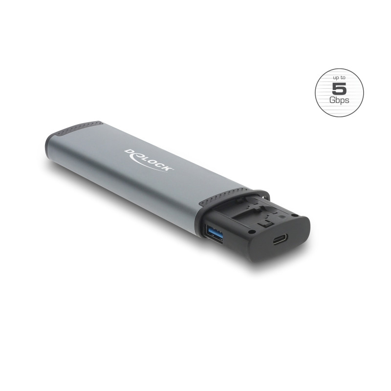 Delock USB 5 Gbps Kartenleser mit SD und Micro SD Slot und Aufbewahrungsfächern für Speicherkarten
