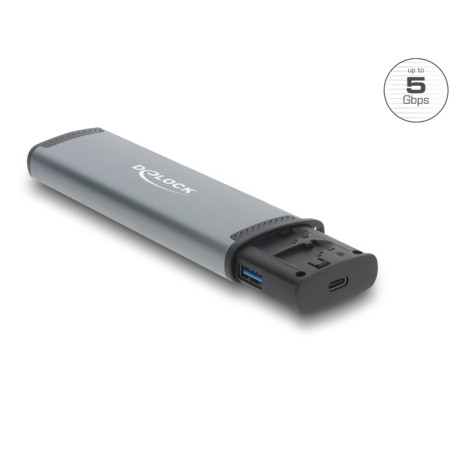 Delock USB 5 Gbps Kartenleser mit SD und Micro SD Slot und Aufbewahrungsfächern für Speicherkarten