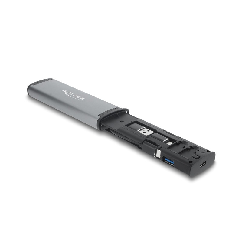 Delock USB 5 Gbps Kartenleser mit SD und Micro SD Slot und Aufbewahrungsfächern für Speicherkarten