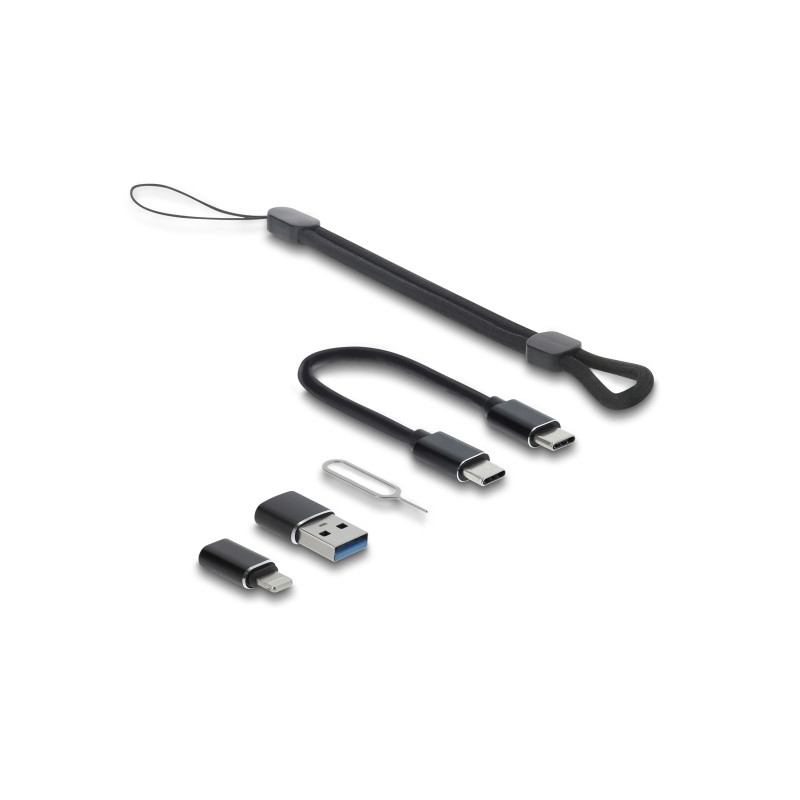 Delock USB 5 Gbps Kartenleser mit SD und Micro SD Slot und Aufbewahrungsfächern für Speicherkarten