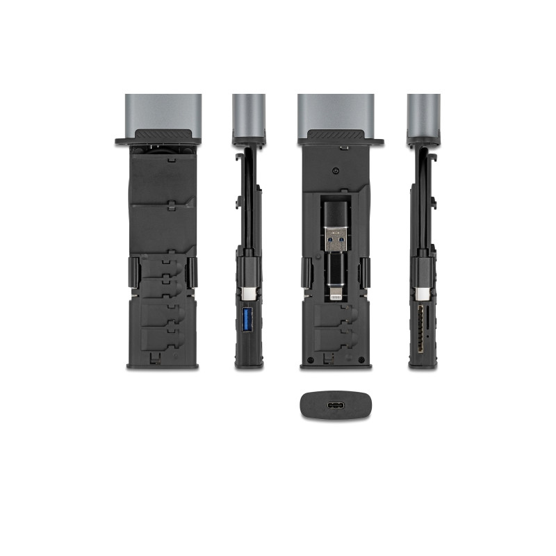 Delock USB 5 Gbps Kartenleser mit SD und Micro SD Slot und Aufbewahrungsfächern für Speicherkarten