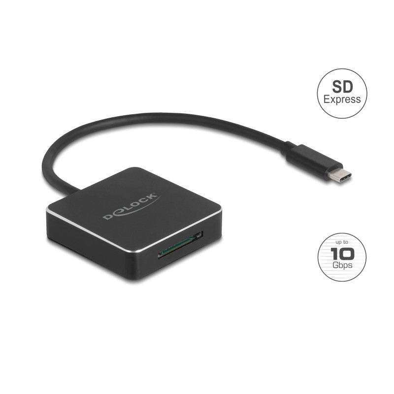 Delock USB Type-C™ Card Reader für SD Express (SD 7.1) Speicherkarten