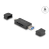 Delock Card Reader USB 5 Gbps USB Type-C™ / Typ-A für SD und Micro SD Speicherkarten schwarz