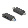 Delock Card Reader USB 5 Gbps USB Type-C™ / Typ-A für SD und Micro SD Speicherkarten schwarz