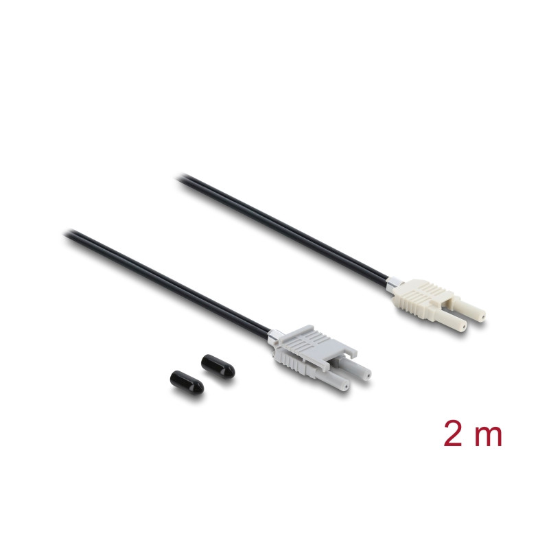Delock LWL POF Kunststoff Kabel HFBR 4506-4516Z Duplex Stecker zu Duplex Stecker 2 m