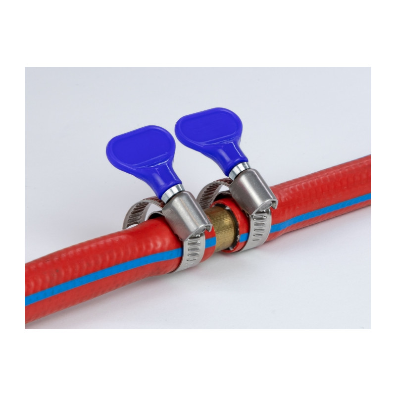 Delock Schlauchschelle Edelstahl 400 SS mit Flügelmutter 10 - 16 mm 5 Stück blau