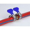 Delock Schlauchschelle Edelstahl 400 SS mit Flügelmutter 10 - 16 mm 5 Stück blau