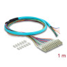 Delock LWL Pigtail Fanout Kabel 12 x LC-UPC Simplex Stecker zu 12 x offenes Kabelende 1 m