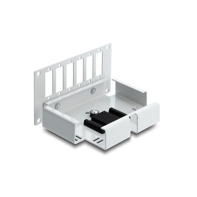 Delock LWL Patchfeld 6 Port für SC Duplex oder LC Quad grau Metall zur Hutschienen Montage