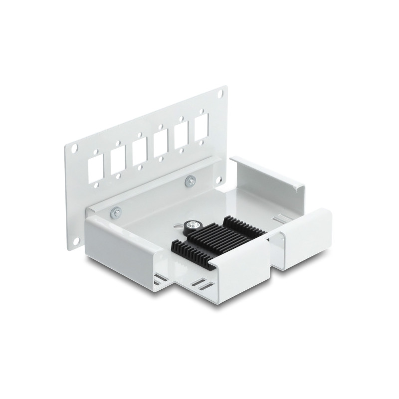 Delock LWL Patchfeld 6 Port für SC Simplex oder LC Duplex grau Metall zur Hutschienen Montage