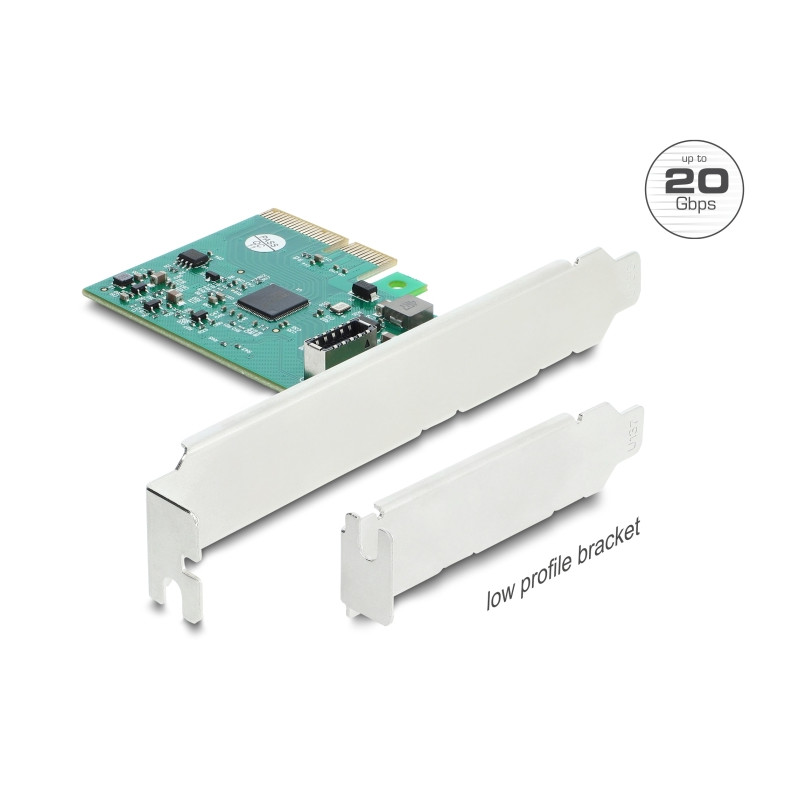 Delock PCI Express x4 Karte zu 1 x intern USB 20 Gbps Typ-E Key A - Low Profile Formfaktor