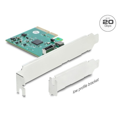 Delock PCI Express x4 Karte zu 1 x intern USB 20 Gbps Typ-E Key A - Low Profile Formfaktor