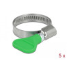 Delock Schlauchschelle Edelstahl 400 SS mit Flügelmutter 20 - 35 mm 5 Stück grün