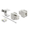 Delock Keystone Modul RJ45 Buchse zu LSA Cat.6A geschirmt mit Abschirmgeflecht werkzeugfrei