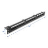 Delock 19″ 1 HE Patchpanel 24 Port Cat.6 mit LED und Entlastungsschiene ungeschirmt schwarz