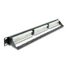 Delock 19″ 1 HE Patchpanel 24 Port Cat.6 mit LED und Entlastungsschiene ungeschirmt schwarz