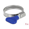 Delock Schlauchschelle Edelstahl 400 SS mit Flügelmutter 25 - 40 mm 5 Stück blau