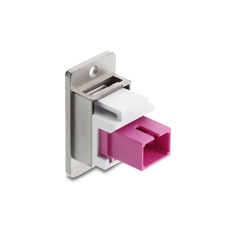 Delock Panel Mount SC Simplex Buchse zu SC Simplex Buchse silber / violett / weiß