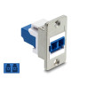 Delock Panel Mount LC Duplex Buchse zu LC Duplex Buchse silber / blau / weiß