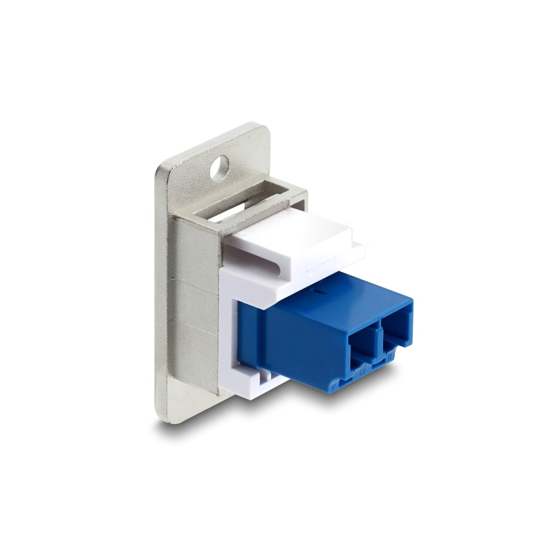 Delock Panel Mount LC Duplex Buchse zu LC Duplex Buchse silber / blau / weiß