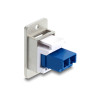 Delock Panel Mount LC Duplex Buchse zu LC Duplex Buchse silber / blau / weiß