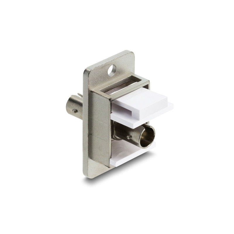 Delock Panel Mount ST Simplex Buchse zu ST Simplex Buchse silber / weiß
