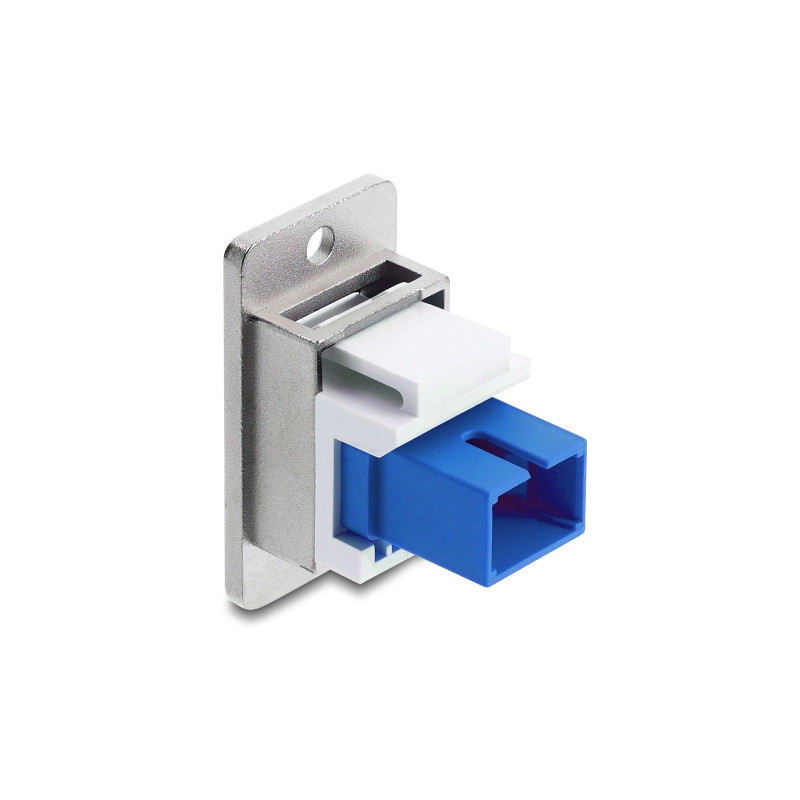 Delock Panel Mount SC Simplex Buchse zu SC Simplex Buchse silber / blau / weiß