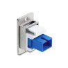 Delock Panel Mount SC Simplex Buchse zu SC Simplex Buchse silber / blau / weiß