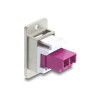 Delock Panel Mount LC Duplex Buchse zu LC Duplex Buchse silber / violett / weiß