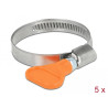 Delock Schlauchschelle Edelstahl 400 SS mit Flügelmutter 30 - 45 mm 5 Stück orange