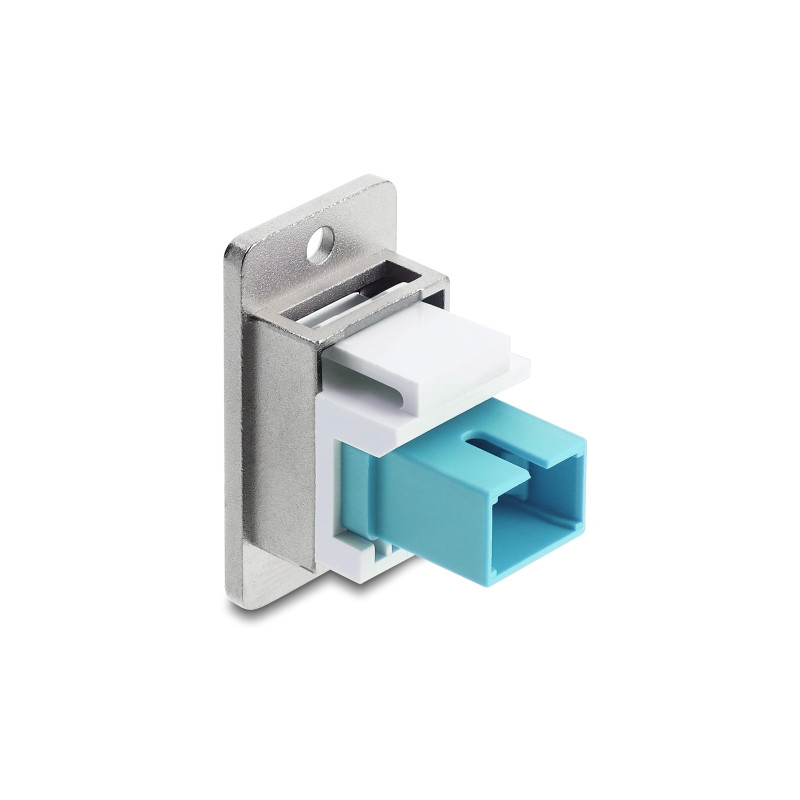 Delock Panel Mount SC Simplex Buchse zu SC Simplex Buchse silber / aqua / weiß