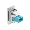 Delock Panel Mount SC Simplex Buchse zu SC Simplex Buchse silber / aqua / weiß