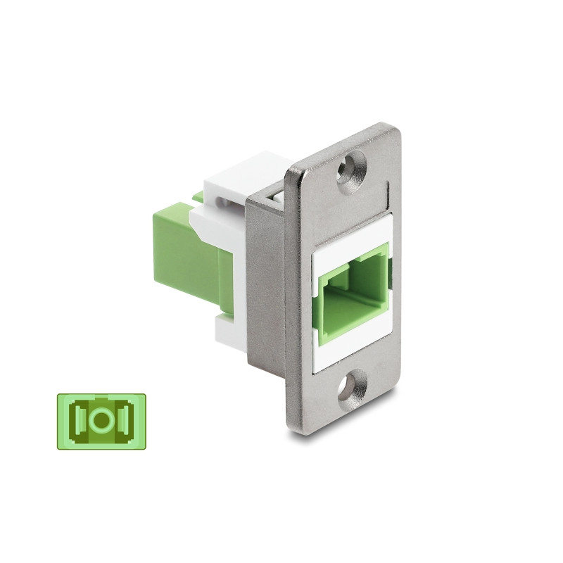 Delock Panel Mount SC Simplex Buchse zu SC Simplex Buchse silber / lindgrün / weiß