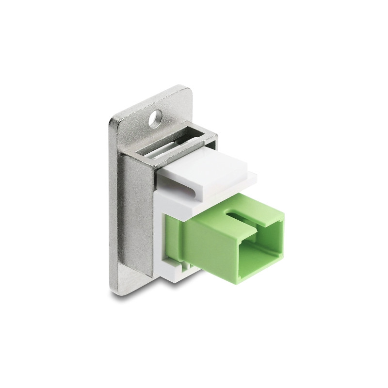 Delock Panel Mount SC Simplex Buchse zu SC Simplex Buchse silber / lindgrün / weiß