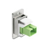 Delock Panel Mount SC Simplex Buchse zu SC Simplex Buchse silber / lindgrün / weiß