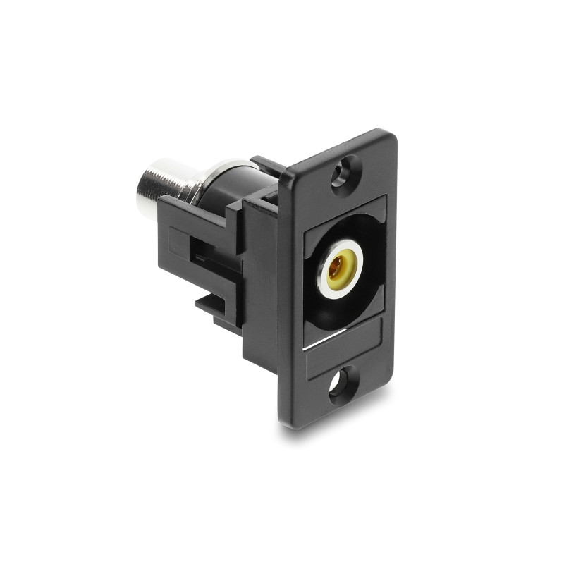 Delock Panel Mount Cinch Buchse zu Cinch Buchse gelb / schwarz
