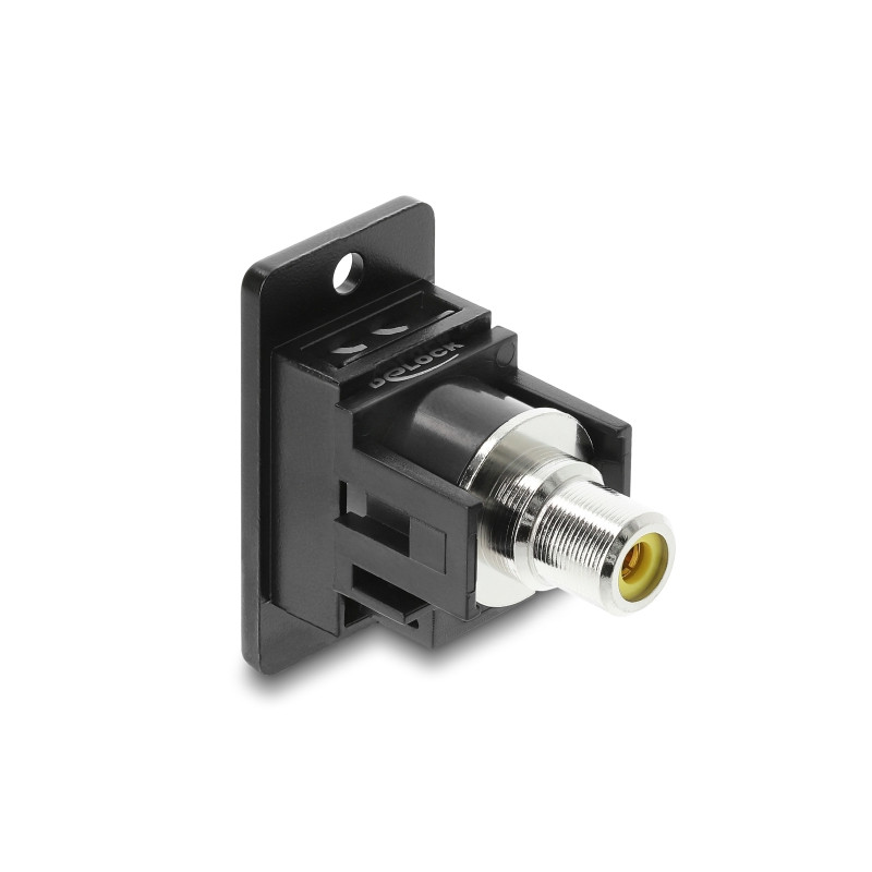 Delock Panel Mount Cinch Buchse zu Cinch Buchse gelb / schwarz